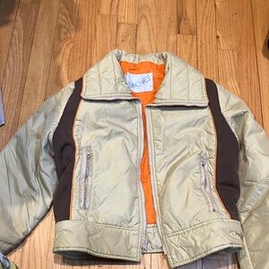 Tan and Brown Puffer Jacket wb